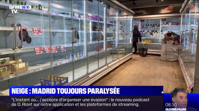 Paralysée par la neige, Madrid rencontre des problèmes d'approvisionnement