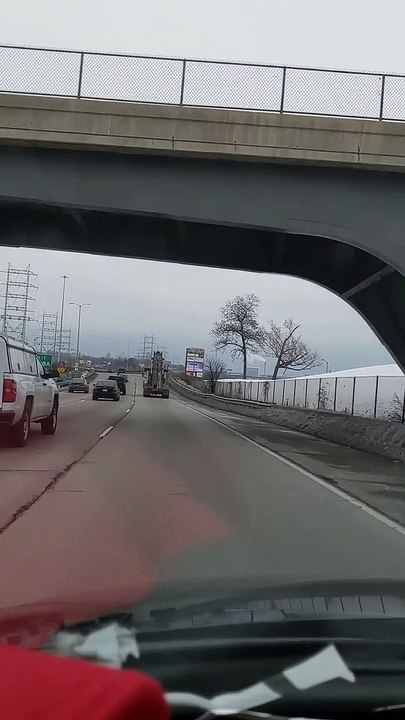 Truck Topples Over After Slamming Into Bridge