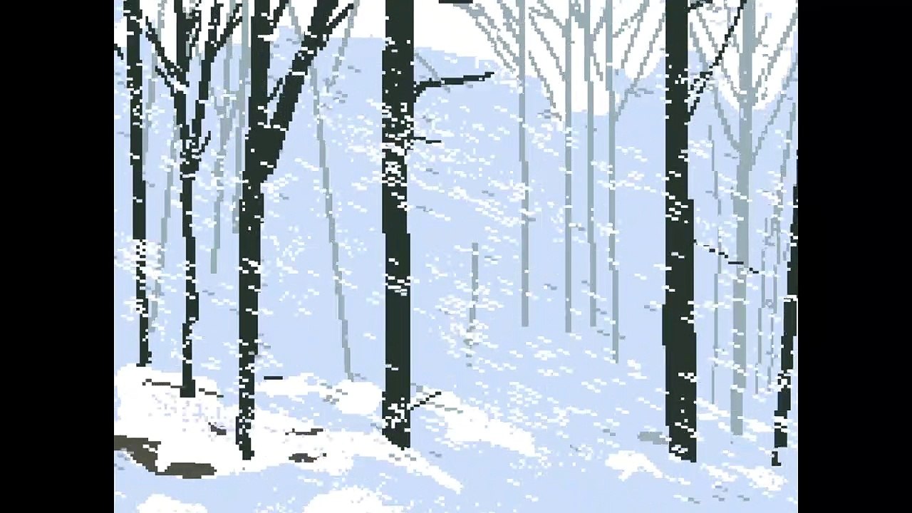 Pixel Art - Fırtınalı Kar Yağışı Sesi (Rahatlatıcı Müzikler) 1 Saat / Pixel Art - Stormy Snowing Sound (Relaxing Music) 1 Hour