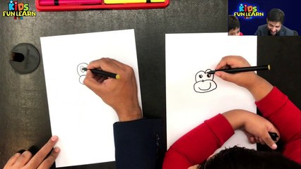 How to draw a monkey hanging on a tree