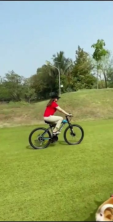 Madhuri Dixit Riding bicycle in her garden | Wherever you go, I'll follow ‍ ‍♀️