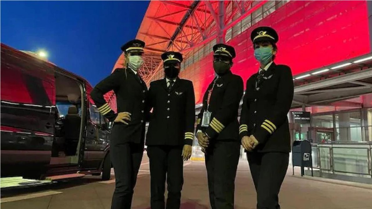 Air India women crew makes history by flying ov...