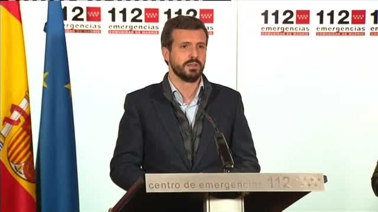 Casado pide "unidad de acción" ante los estragos de 'Filomena': "No hay colores políticos"