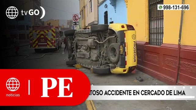 Auto se volcó en aparatoso accidente en Cercado de Lima| Primera Edición