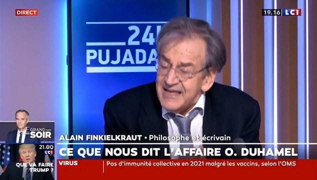 Inceste - Le philosophe Alain Finkielkraut évincé des plateaux de LCI après des propos polémiques sur l'affaire Olivier Duhamel : Y a-t-il eu consentement ? À quel âge ça a commencé ? Y a-t-il eu une réciprocité ?