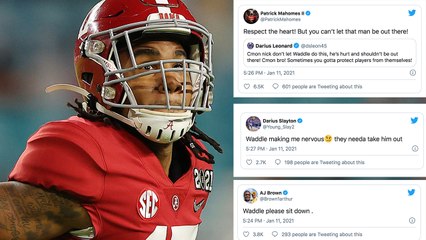 Patrick Mahomes, NFL React To Alabama's Jaylen Waddle Playing With Fractured Ankle "Please Sit Down"