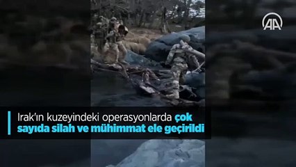 Irak'ın kuzeyindeki operasyonlarda çok sayıda silah ve mühimmat ele geçirildi