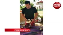 Salman Khan makes raw onion pickle video. goes viral on social media.