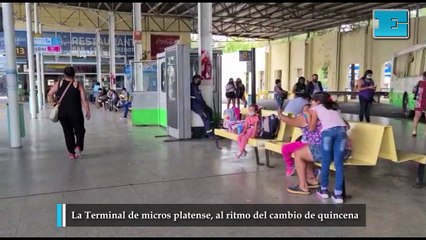 La Terminal de micros platense, al ritmo del cambio de quincena