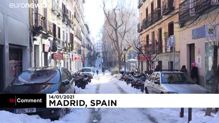 Madrid sigue colapsada una semana después de la gran nevada que descargó Filomena