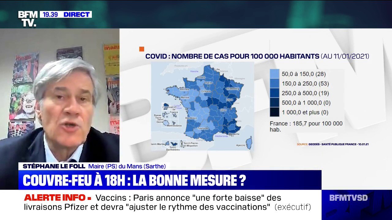 Couvre-feu à 18h: le maire du Mans, Stéphane Le Foll, regrette "que la décision s'applique de la même manière partout"