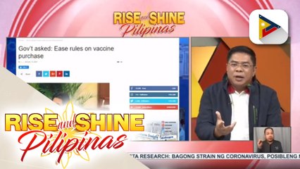 HEADLINES: Issue ukol sa proseso ng pag-purchase ng COVID-19 vaccine