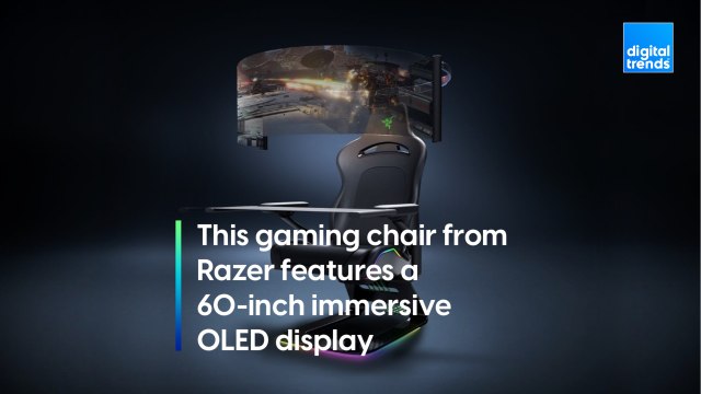 Razer’s immersive gaming chair wraps your head in a 60-inch rollable OLED screen