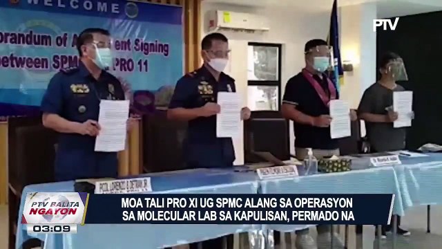 #PTVBalitaNgayon | MOA tali PRO XI ug SPMC alang sa operasyon sa molecular lab sa kapulisan, permado na