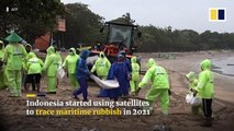 Bali's famous beaches buried in plastic garbage pushed ashore by annual monsoon
