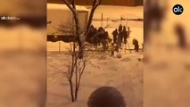 Desvalijan un camión de comida en plena M-30 durante la nevada en Madrid