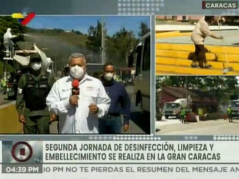 Gobierno Nacional realiza jornada de limpieza y desinfección en la entrada de la Gran Caracas