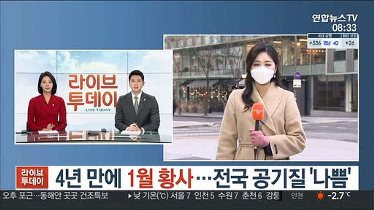 [날씨] 이례적인 1월 황사…전국 공기질 '나쁨'