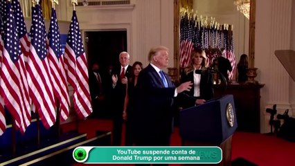 YouTube suspende conta de Donald Trump por uma semana