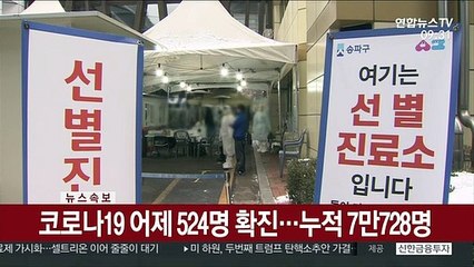 Tải video: [속보] 코로나19 어제 524명 확진…누적 7만728명