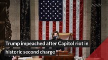 Trump impeached after Capitol riot in historic second charge, and other top stories in general news from January 14, 2021.