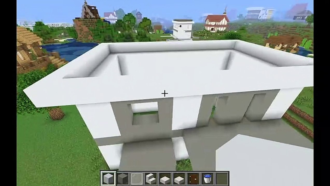 How to build a Modern House with a Pool in Minecraft