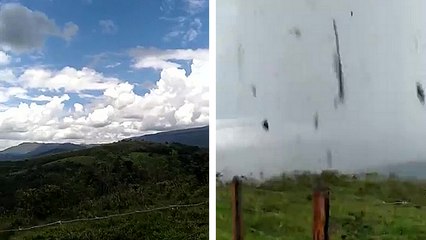 La frayeur de sa vie en admirant le paysage