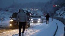 Zonguldak-Ereğli karayolu kar nedeniyle kapandı