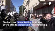 Athens students clash with police over university policing plan