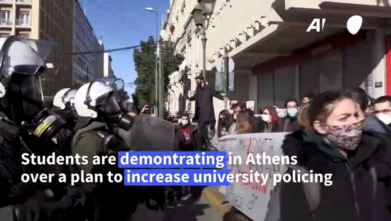 Athens students clash with police over university policing plan