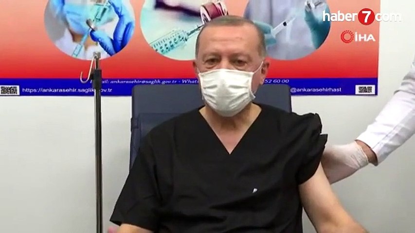 Cumhurbaşkanı Erdoğan'ın aşı olduğu anlar
