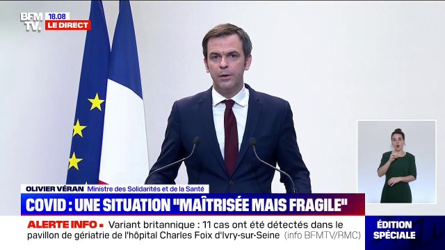 Olivier Véran sur le variant britannique: Chaque jour, il y aurait entre 200 et 300 nouvelles contaminations en France