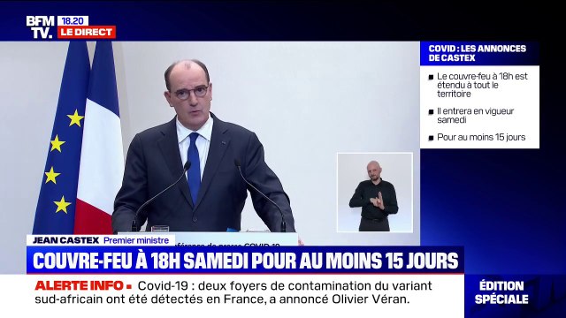 Couvre-feu à 18h: Les dérogations seront les mêmes que celles applicables pour le couvre-feu à 20h , selon Jean Castex