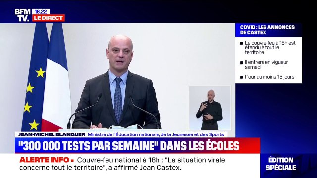 Jean-Michel Blanquer: Nous sommes plus que jamais convaincus qu'il est de première importance de maintenir ouvertes les écoles
