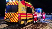 Brandenburg, Schneetreiben und Glätte auf der B5 im Havelland, Schwerer Frontalunfall im Amt Friesack