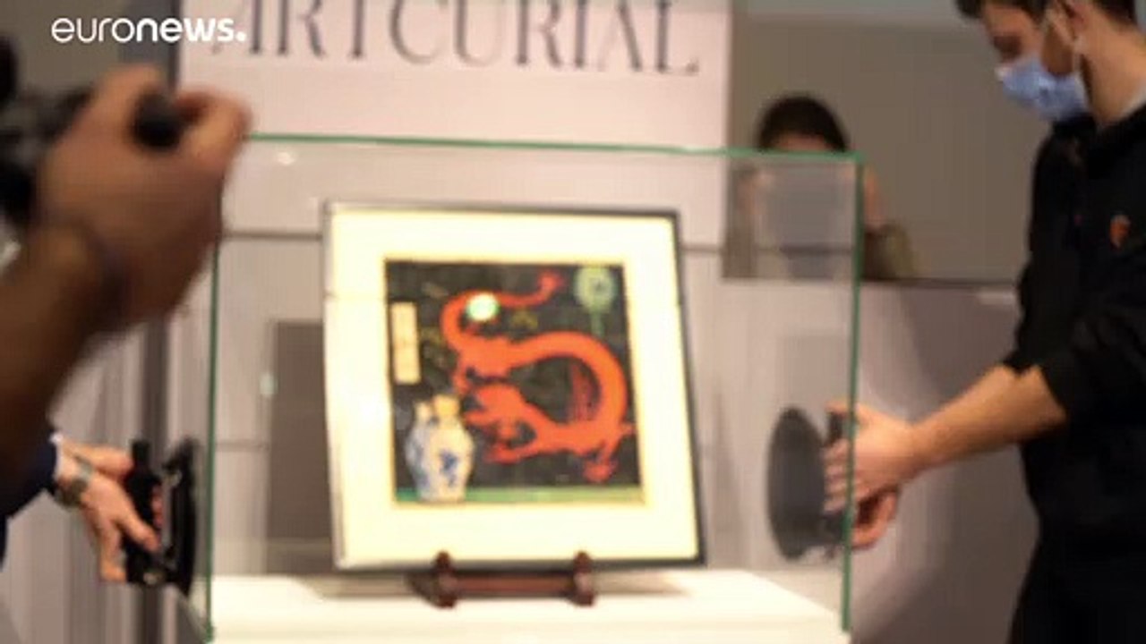 Rekordpreis für Hergé-Zeichnung zum 'Tim-und-Struppi'-Band 'Der blaue Lotos'