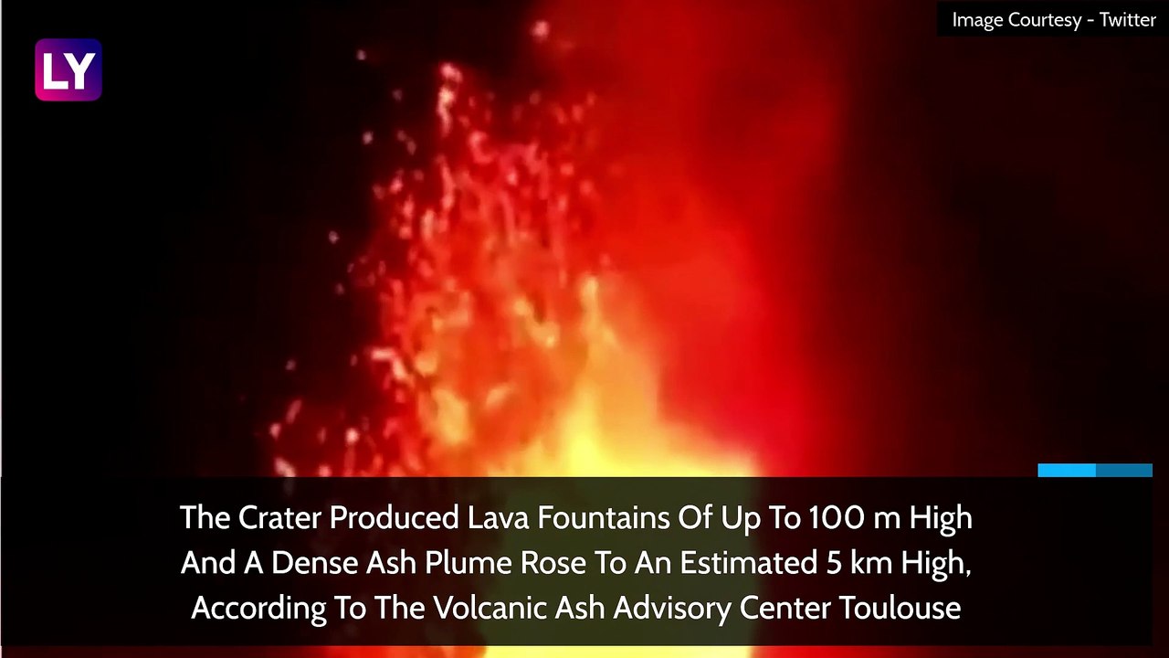 Mount Etna Erupts In Italys Sicily For The First Time This Year, Sends Plumes Of Ash & Spews Lava Into The Air Across The Night Sky