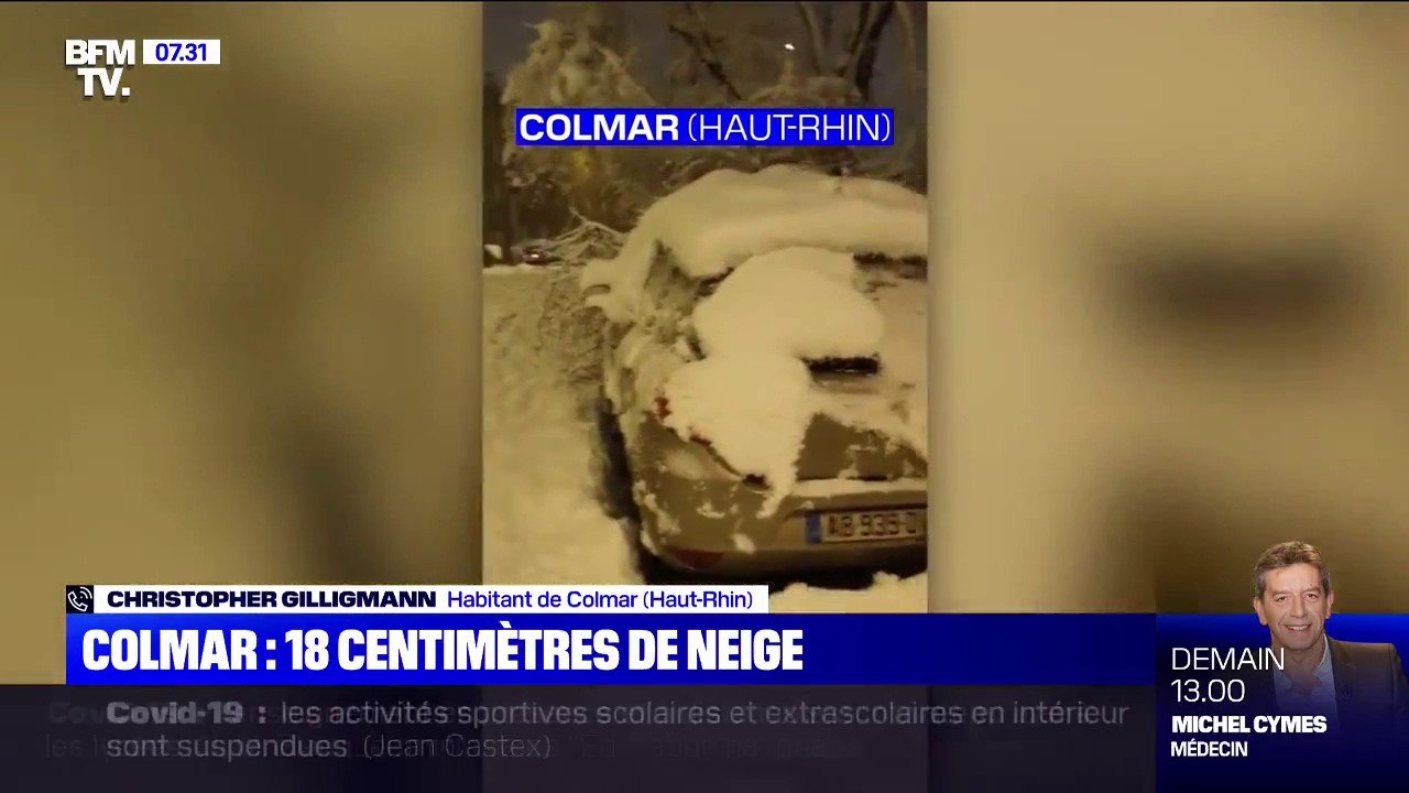 Chutes de neige: cet habitant de Colmar, dans le Haut-Rhin, assure que "c'est la première fois qu'il voit ça"