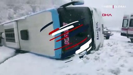 Zonguldak-İstanbul karayolunda yolcu otobüsü devrildi