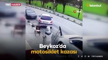 Beykoz'da feci motosiklet kazası: Sürücü metrelerce havaya uçtu