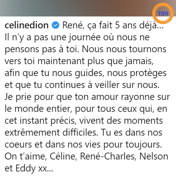 Celine Dion rend un hommage magnifique à René Angélil pour l’anniversaire de sa mort