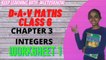 Ch3 Integers | Class 6 Maths | DAV | Worksheet 1 all solutions | #LetUsKnow