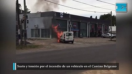 Susto y tensión por el incendio de un vehículo en el Camino Belgrano