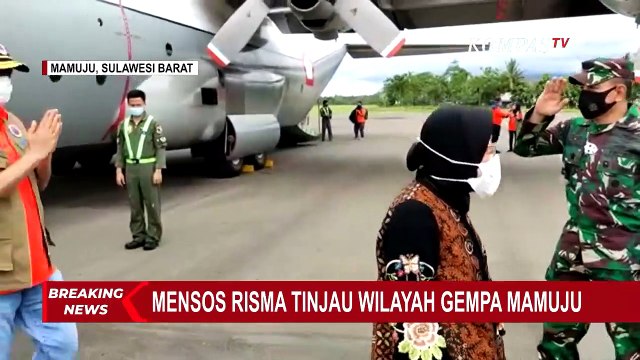 Mensos Risma Tinjau Langsung Lokasi Gempa di Majene-Mamuju Sulawesi Barat