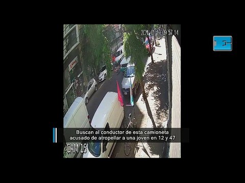 Buscan al conductor de esta camioneta acusado de atropellar a una joven en 12 y 47