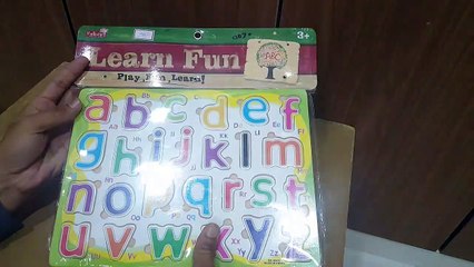 Unboxing and Review of Wooden Alphabet Numbers and Fruits Board Puzzle Pack of 3 for your kids