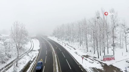 Bolu Dağı’nda mest eden kar manzarası