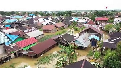 [Gambar Udara} Pantauan Banjir di Kalimantan Selatan, 3.571 Rumah Terendam di Kab. Balangan