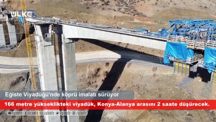Türkiye'nin "en yüksek ayaklı viyadüğü" vadinin iki yakasını bir araya getiriyor