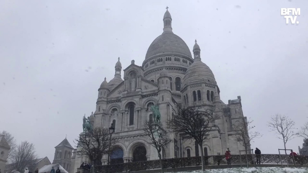 Les images de Montmartre sous la neige ce samedi matin